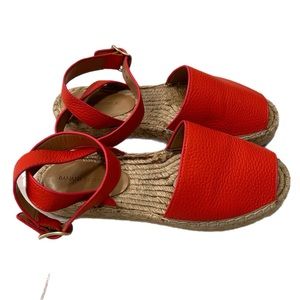 Banana Republic Red-orange leather.Espadrille Sandals Size 6